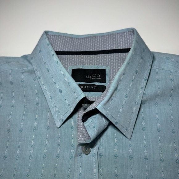 Eight X Premium Men's XL Long Sleeve Slim Fit Button-Up Shirt Geometric Pattern - Picture 8 of 16